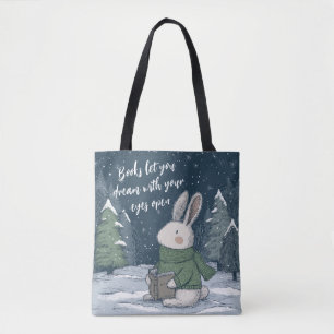 Tote Bag Livre de lecture confortable d'hiver