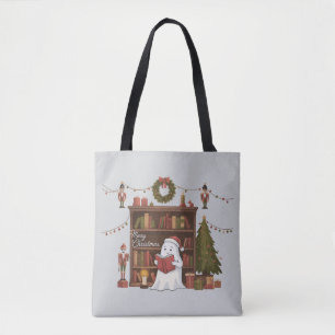 Tote Bag Livre de lecture de fantôme mignon Lecture de Noël