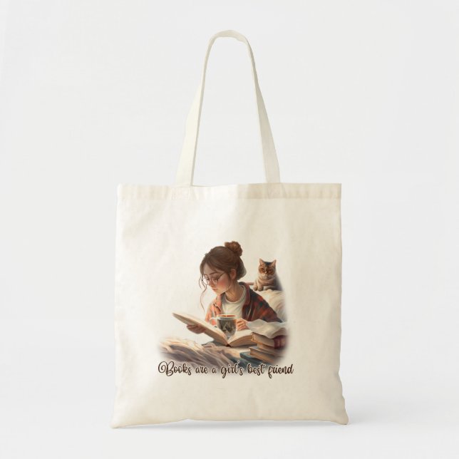 Tote Bag Livre de lecture pour filles | Amateurs de livres (Devant)