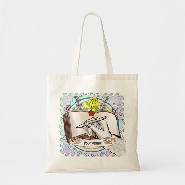 Tote Bag Livre des fleurs à la main (Devant)