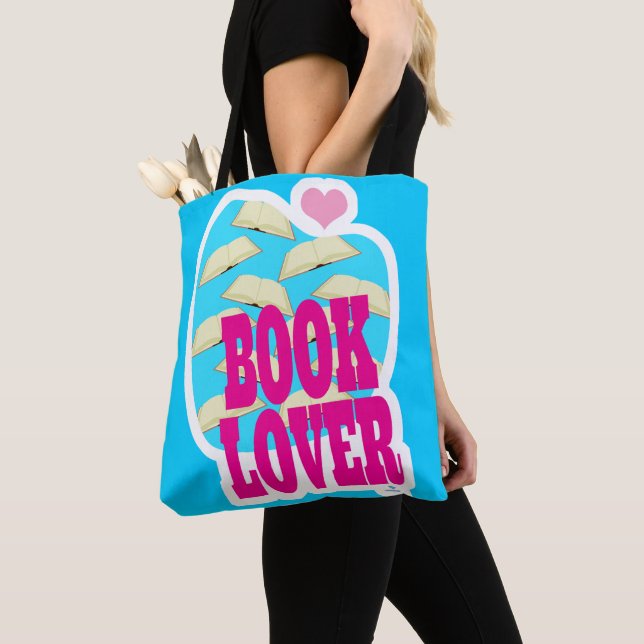 Tote Bag Livre Lover Lecture Bold Art Logo Dire (De près)