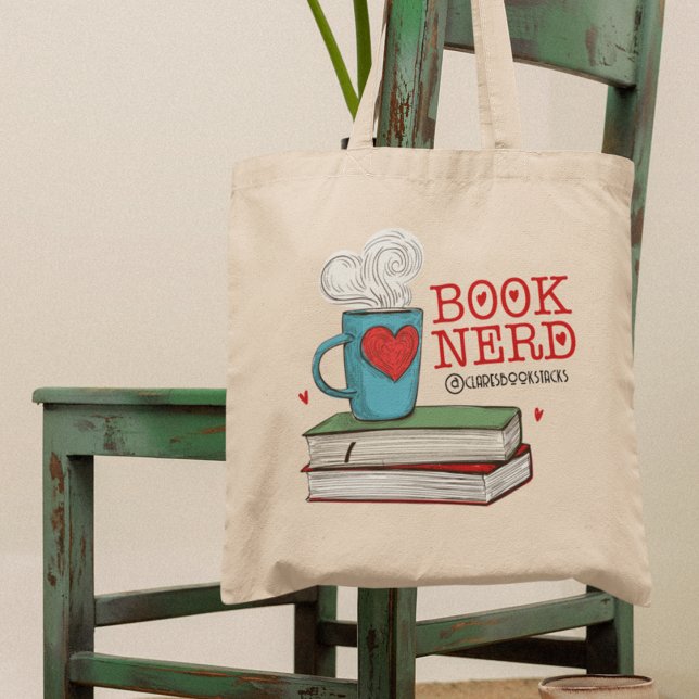 Tote Bag Livre personnalisé cadeau Nerd pour lecteur (Créateur téléchargé)