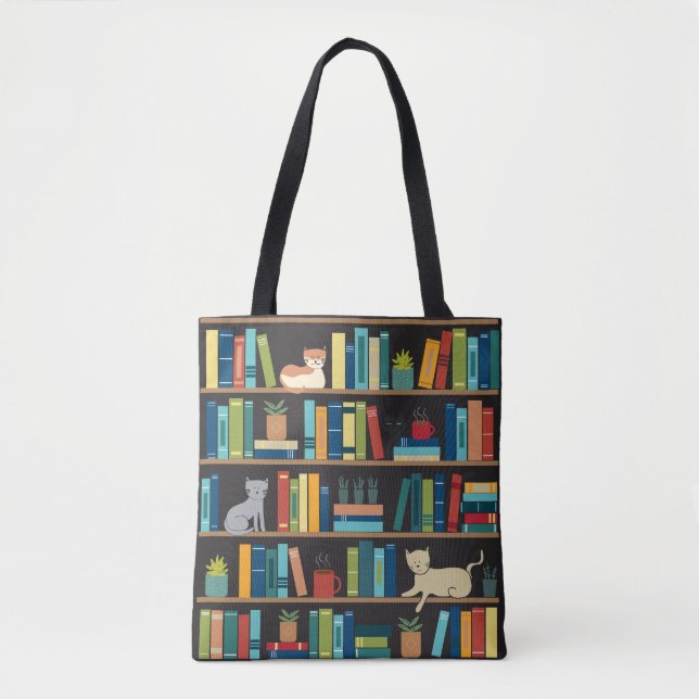 Tote Bag Livres Amoureux de les chats Livres Librairies (Devant)
