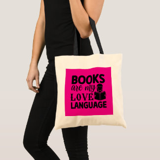 Tote Bag Livres amusants d'amour de la langue art de mots