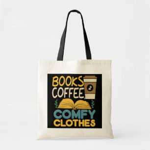Tote Bag Livres Café Comfy Écrivain Littéraire Lecture Drôl