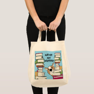 Tote Bag Livres, Chiens et Ecrivain Fourre-tout