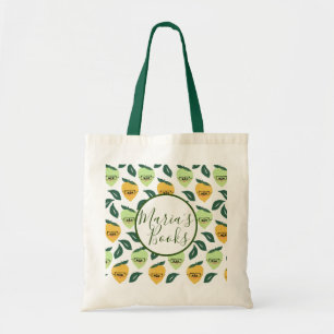 Tote Bag Livres de bibliothèque à motif mignon citron vert