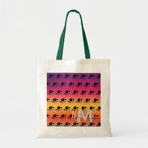 Tote Bag Livres de bibliothèque de noms arc-en-ciel ombrés