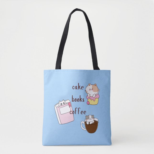 Tote Bag Livres de gâteau Café (Devant)