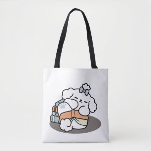 Tote Bag Livres et écorces - Conception de lecture de chien