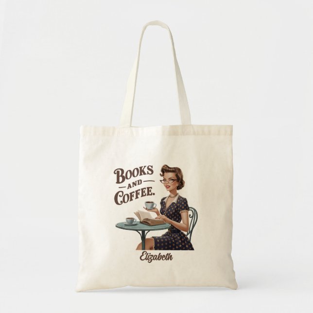 Tote Bag Livres et livre de café Citation de l'auteur (Devant)