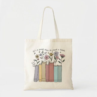 Tote Bag Livres Floraux Esthétiques C'est Une Bonne Journée
