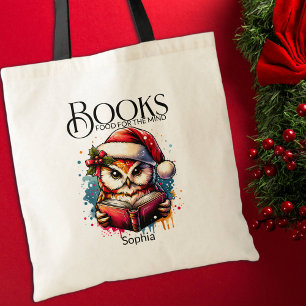 Tote Bag Livres Nourriture Pour L'esprit Hibou Amoureux Des
