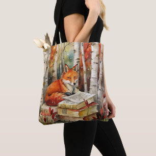 Tote Bag Livres rustiques Vintage Fox Woodland Automne Auto
