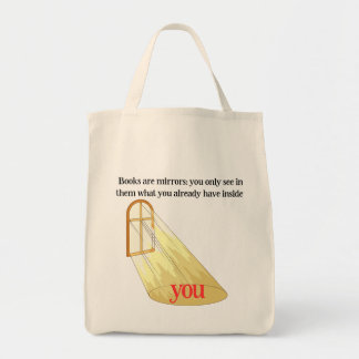 Tote Bag Livres Sont Miroirs Citation Lecteur Fenêtre Jaune