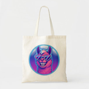 Tote Bag Llama arc-en-ciel avec nuances de fierté cardiaque