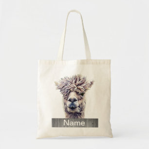 Tote Bag Llama Art Nom personnalisé Couleur