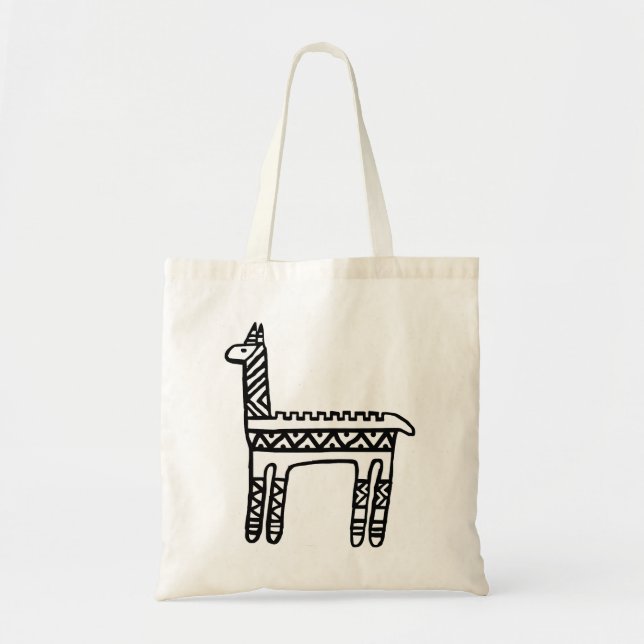 Tote Bag Llama-BW (Devant)