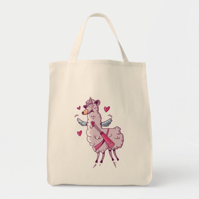 Tote Bag Llama croustillante pour la Saint Valentin (Devant)