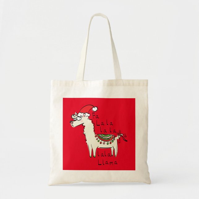Tote Bag Llama Cute Drôle Noël Vacances (Devant)