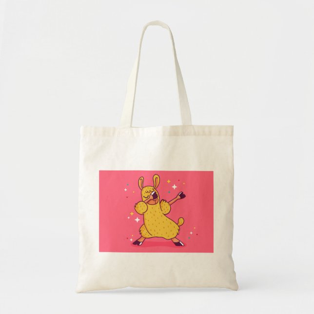 Tote Bag llama dabbing (Devant)