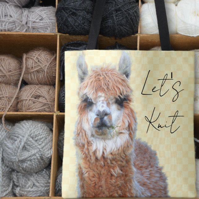 Tote Bag Llama Faisons du Tricot (Créateur téléchargé)