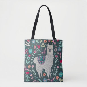 Tote Bag Llama florale : Doodles Vintages tirés à la main