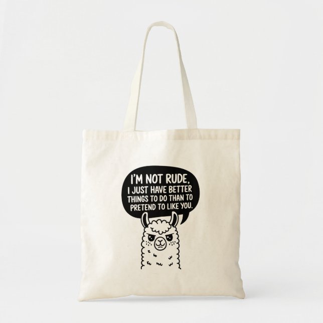 Tote Bag Llama pas grossière (Devant)