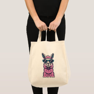 Tote Bag Llama vous dit Rock   Pose ironique dans les lunet