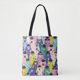 Tote Bag Llamas colorées Enfant Arrière - plan sans couture