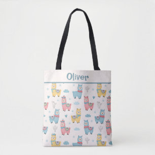 Tote Bag Llamas Colorés Mignons avec des Écharpes