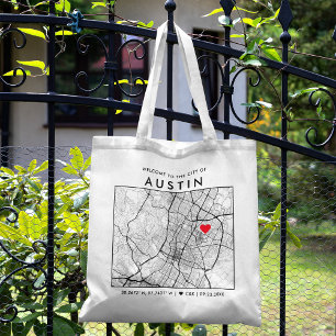 Tote Bag Localisateur d'amour Austin Accueil du Mariage d