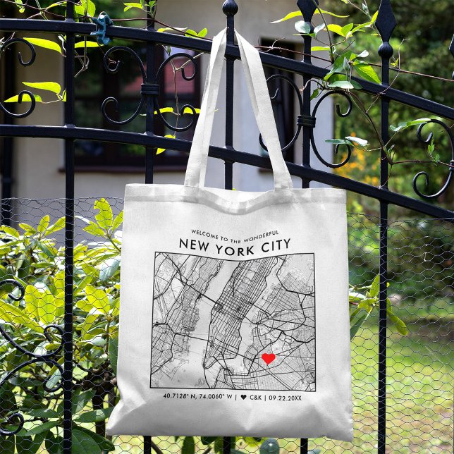 Tote Bag Localisateur d'amour de New York | Carte Mariage B (The more complete visual of what your final tote bag would look like in real life.)