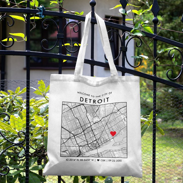 Tote Bag Localisateur d'amour Détroit | Accueil du Mariage  (Créateur téléchargé)