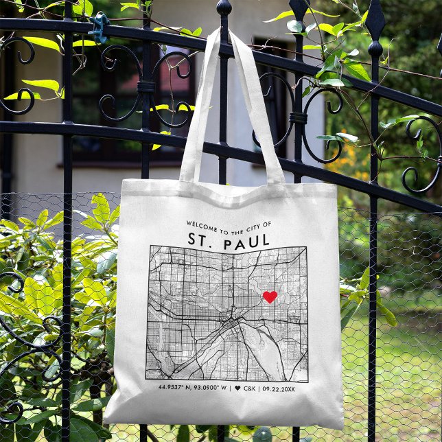 Tote Bag Localisateur d'amour St. Paul | Accueil du Mariage (Créateur téléchargé)