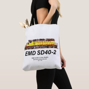 Tote Bag Locomotive diesel EMD SD40-2. Union Pacifique