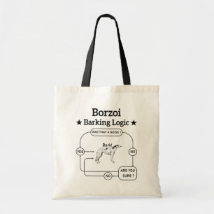 Tote Bag Logique d'aboiement Borzoi Propriétaire de chien d