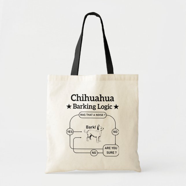 Tote Bag Logique d'aboiement de Chihuahua Chien drôle Chira (Devant)