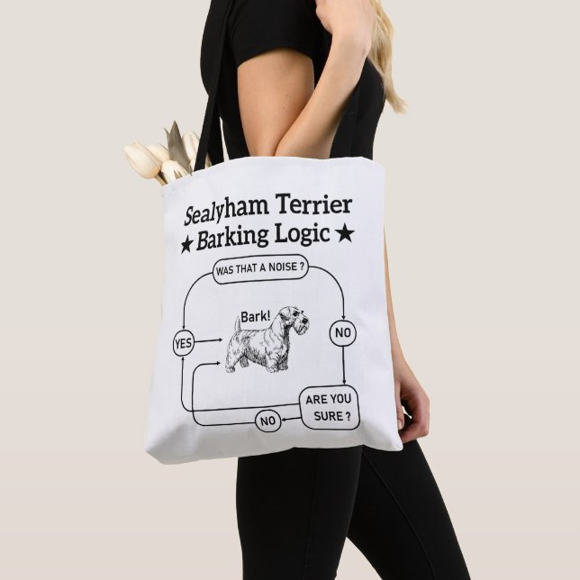 Tote Bag Logique d'aboiement de Terrier Sealyham Chien drôl (De près)