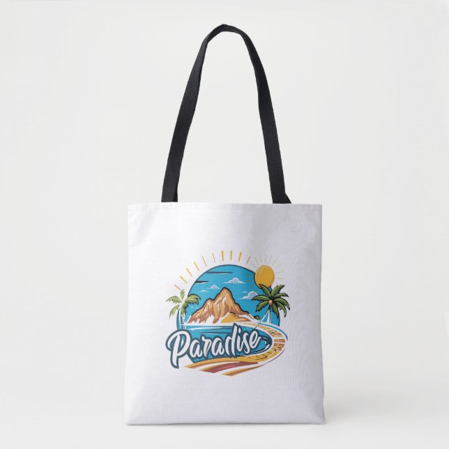 Tote Bag Logo Art d'Île Paradis Tropical (Devant)