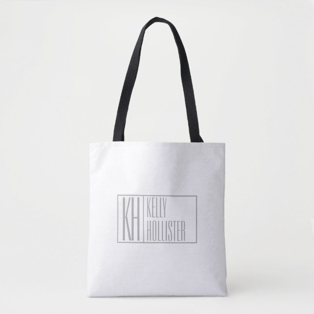 Tote Bag Logo avec initiales et nom en gris moderne (Devant)
