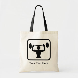 Tote Bag Logo Bodybuilder / Weightlifter personnalisable