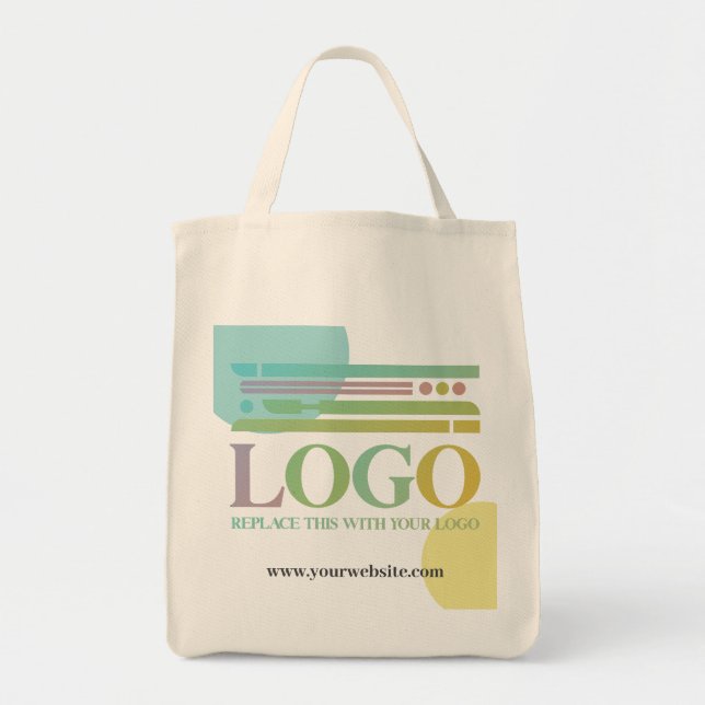 Tote Bag Logo Cercles Turquoise Jaune Site Web (Devant)
