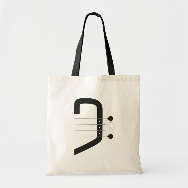 Tote Bag logo clé basse et guitare (Devant)