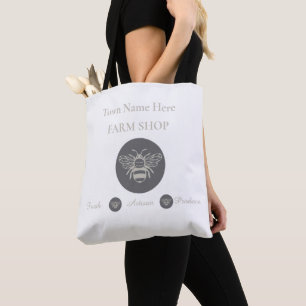 Tote Bag Logo d'abeille pour la boutique d'une ferme artisa