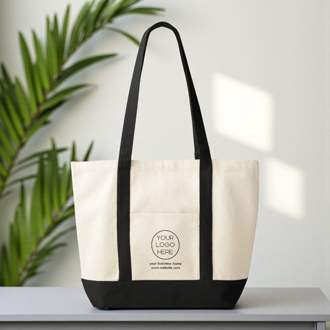 Tote Bag Logo d'affaires personnalisé minimaliste élégant (Créateur téléchargé)