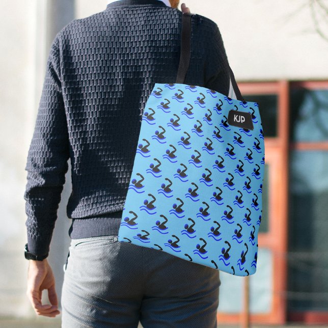 Tote Bag Logo d'analyse avant des nageurs, vos initiales ou (Créateur téléchargé)