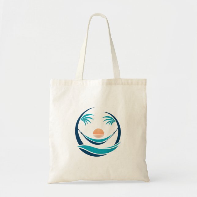 Tote Bag Logo de hamac de luxe au coucher du soleil (Devant)