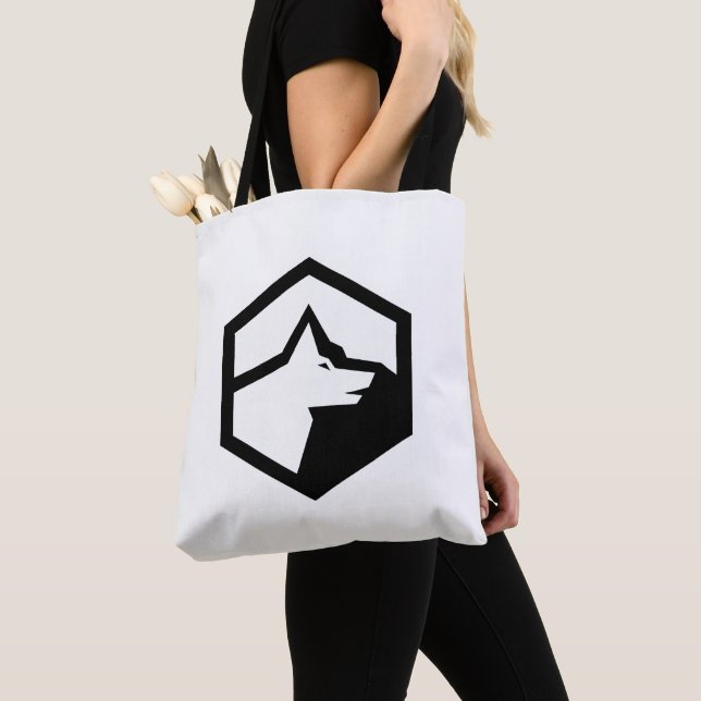 Tote Bag Logo de la ferme Wolf Mountain (De près)