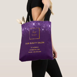 Tote Bag Logo de l'entreprise de parties scintillant en arg